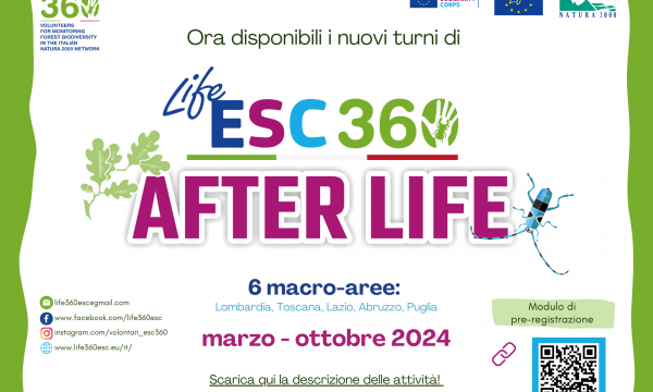 Campagna di reclutamento volontari per il progetto LIFE ESC360 / fase after-life